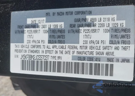 2018 Mazda Cx-5 Sport from USA, damaged, VIN JM3KFBBM2J0337037